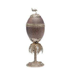 William Edwards, Australian silver mounted emu egg with tree…