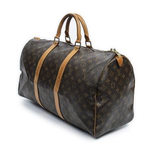 Keepall travel bag Louis Vuitton Khaki in Polyester - 32489191