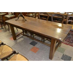 Heavy oak French farm house table with 'H' stretcher…