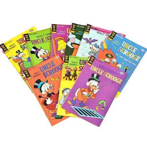 Nine vintage Walt Disney's Uncle Scrooge Comics gold key…