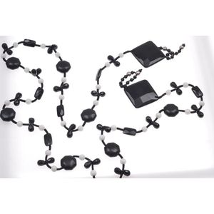 A black and white onyx bead necklace