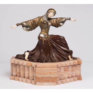 A bronze and ivory figure of a dancer, 20th century, Thais,…