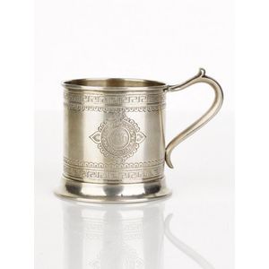 Russian glass holder, Moscow 1895 the body with bands of Greek…