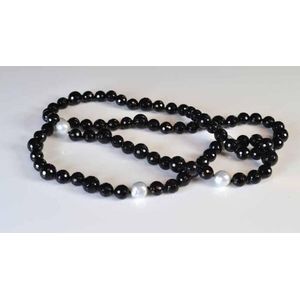 South Sea pearl & onyx bead necklace opera length. The South…