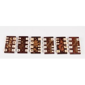 Six Japanese wood and ivory shibayama whist counters, Meiji…