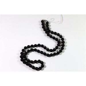 A strand of onyx beads with a Siver clasp