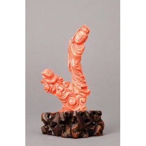 A Chinese coral carving, late Qing Dynasty, 19th century,&hellip;