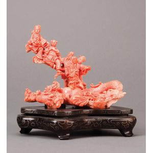 An intricate Chinese coral carving, late Qing Dynasty, circa&hellip;