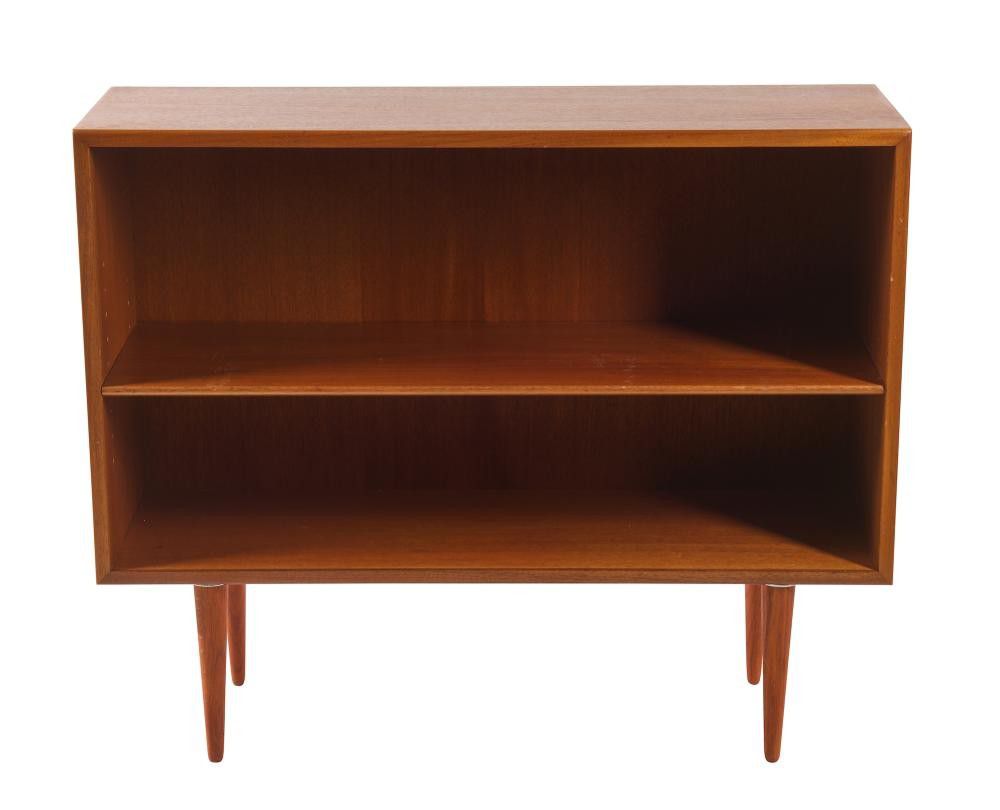 Teak Veneer Danish Side Shelf with Adjustable Shelf Scandinavian