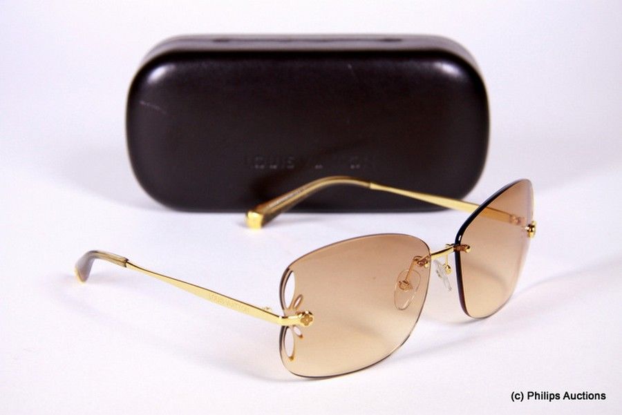 Louis Vuitton Lily Rimless Sunglasses Metal Brown 545359