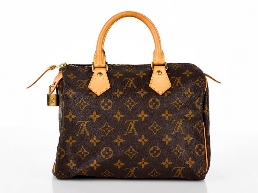 Louis Vuitton, Speedy bag, monogram canvas, natural cowhide… - Luggage ...