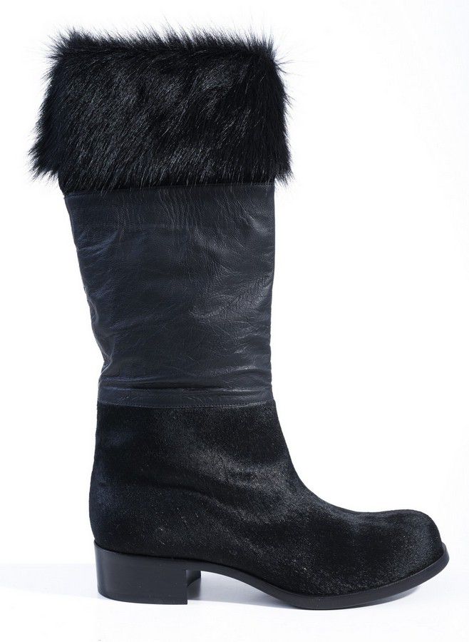 Chanel Fur-Trimmed Pony Hair Boots, Size 38.5, Boxed - Footwear ...
