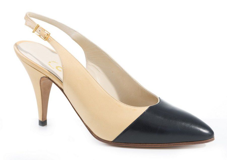 Chanel Slingback Heels, Camel Leather, Size 5.5, Boxed - Footwear ...