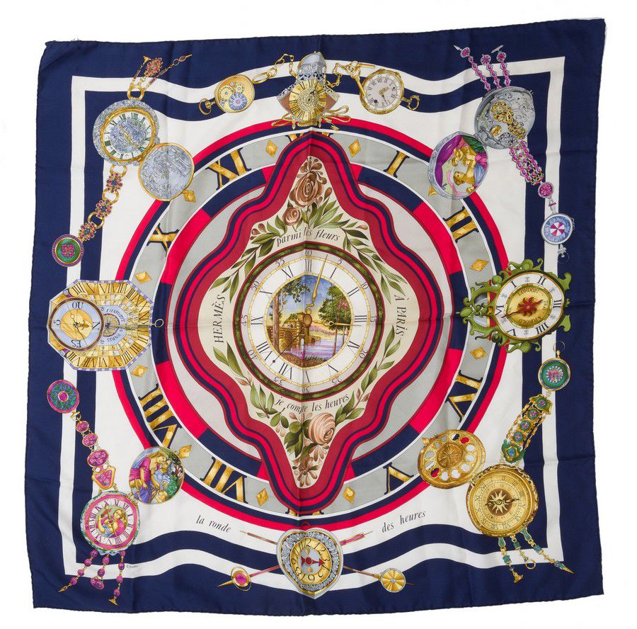 Hermes Floral Silk Scarf, Blue, 90cm - Shawls, Scarfs & Collars ...