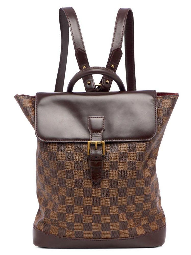 LOUIS VUITTON Damier Ebene Soho Backpack Bag