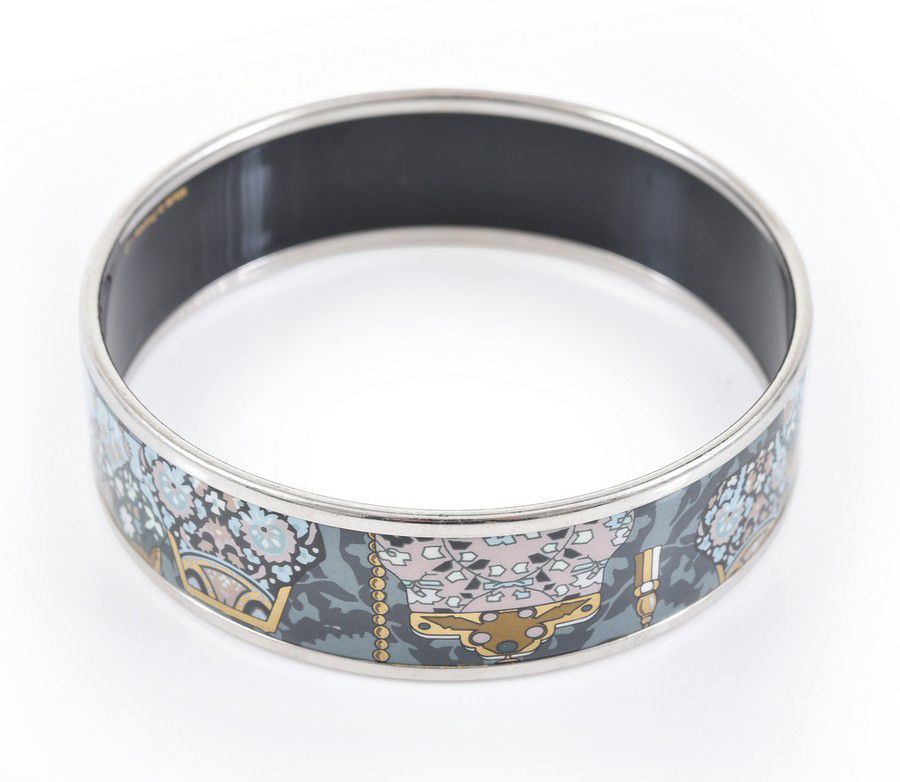Hermes Multicoloured Enamel Bangle in Silver Metal - Bracelets/Bangles ...
