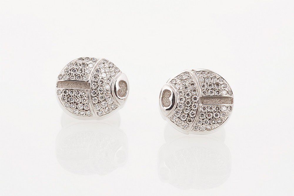 Robert Clerc Diamond Scarab Cufflinks - Cufflinks & Studs - Jewellery