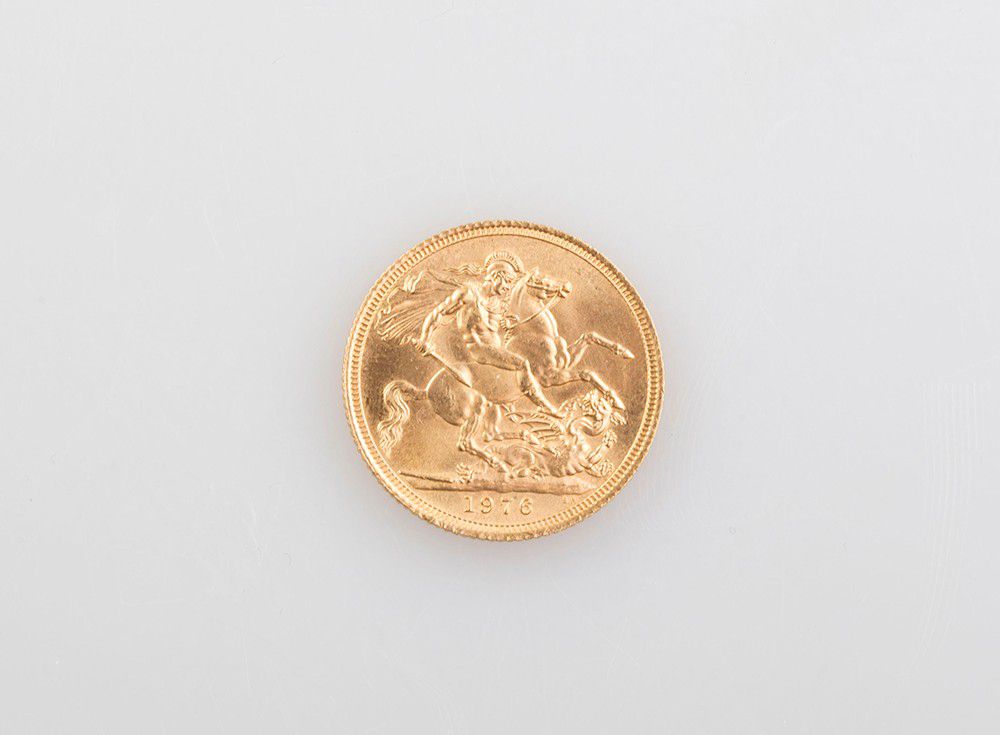 1976 Gold Sovereign Coin Coins Numismatics Stamps Scrip