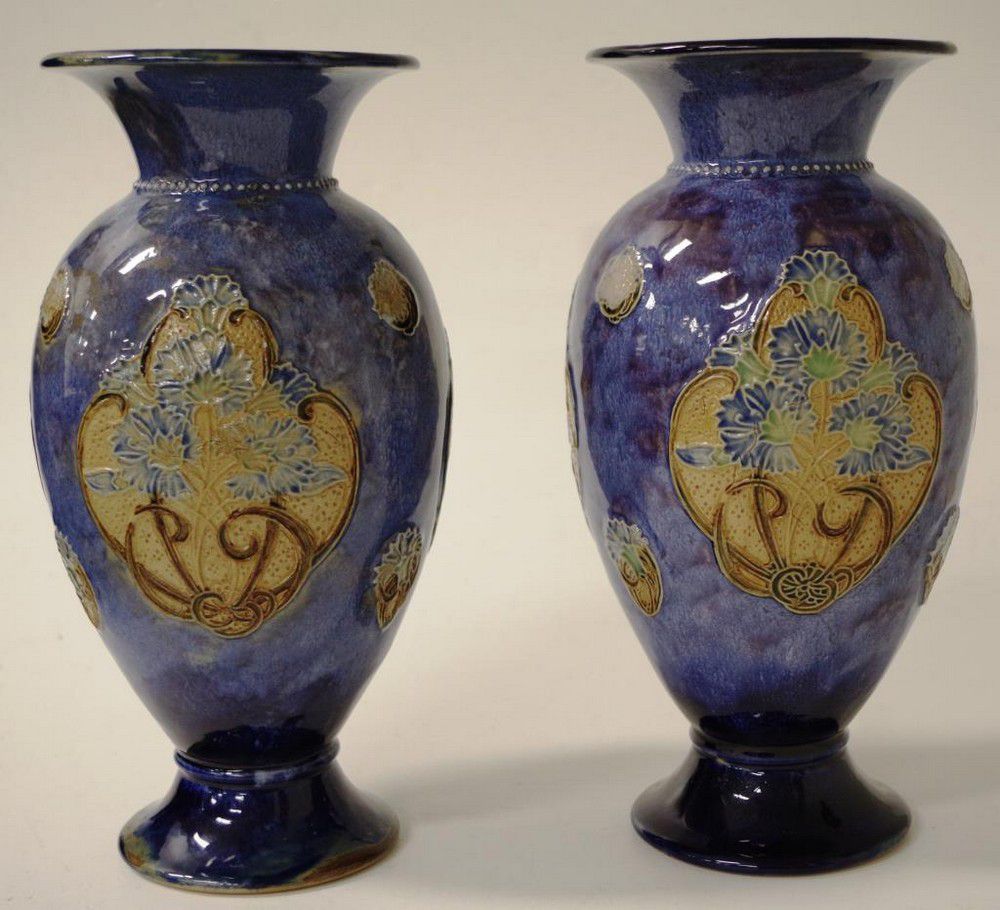 Pair of Royal Doulton Stoneware Vases, Early 1900s - Royal Doulton ...