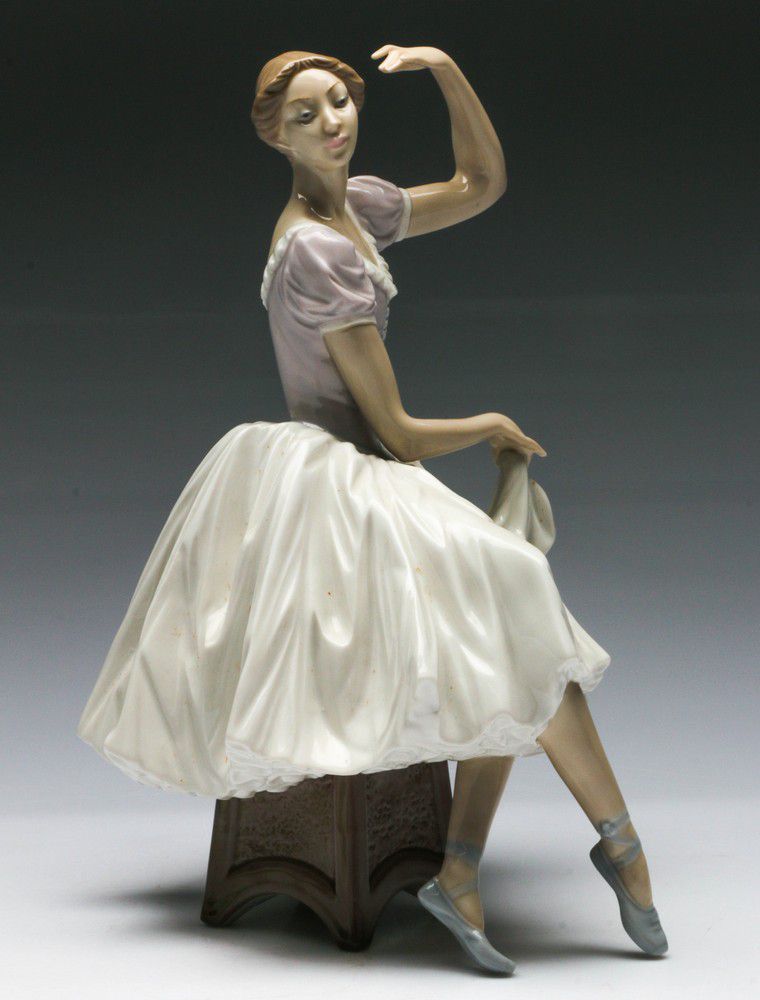 Seated Lady Dancing Lladro Figure (9 words) - Lladro and Nao - Ceramics