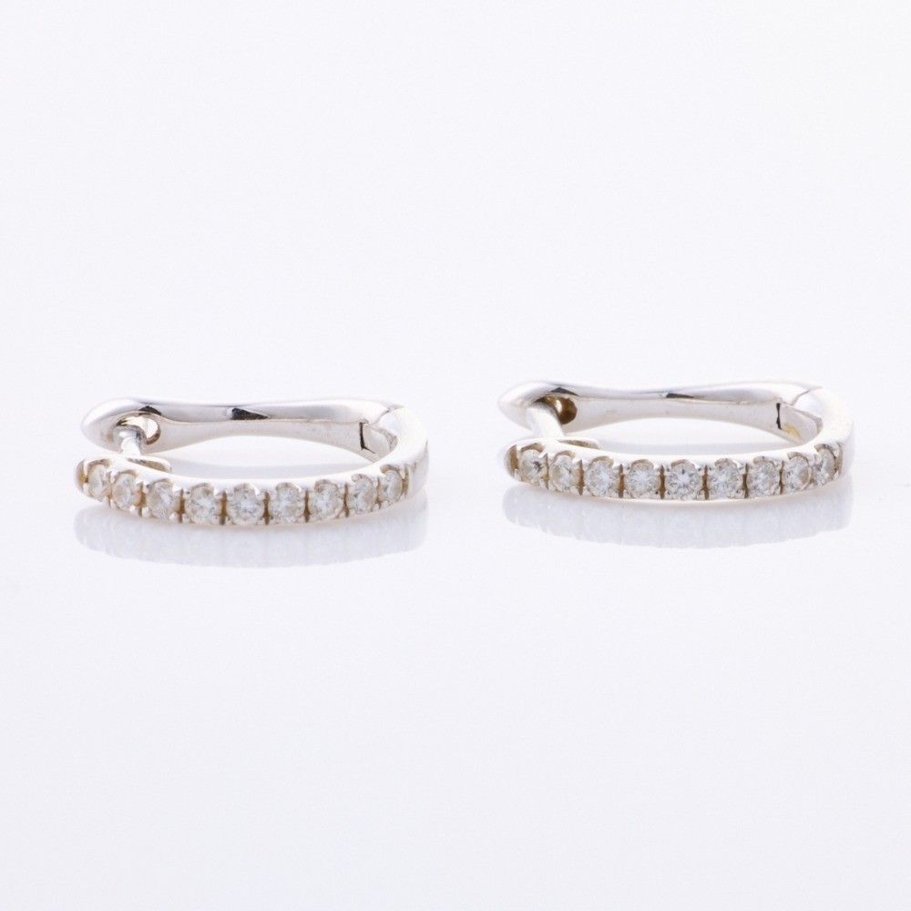 9ct Yellow Gold & White Gold Fine Huggie Earrings 16mm