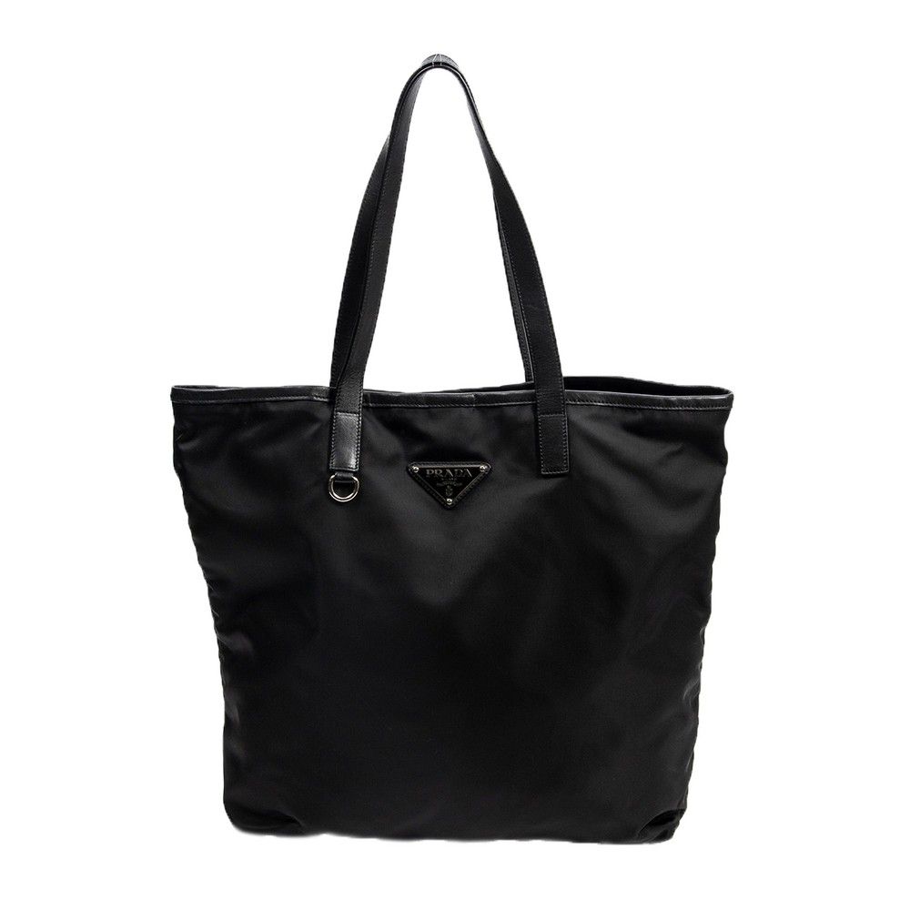 Prada Black Nylon Tote with Silver Hardware - Handbags & Purses ...