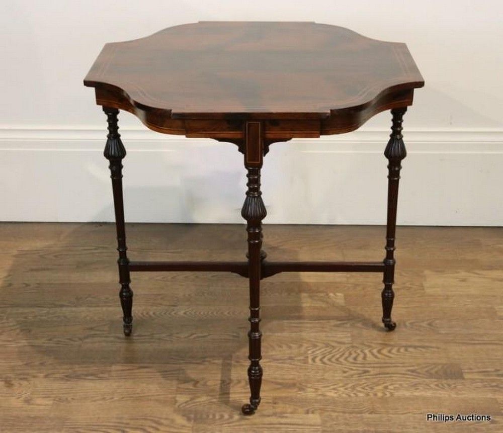 Victorian Rosewood Occasional Table with Tulipwood Stringing, 19th Century - Tables - Wine and ...