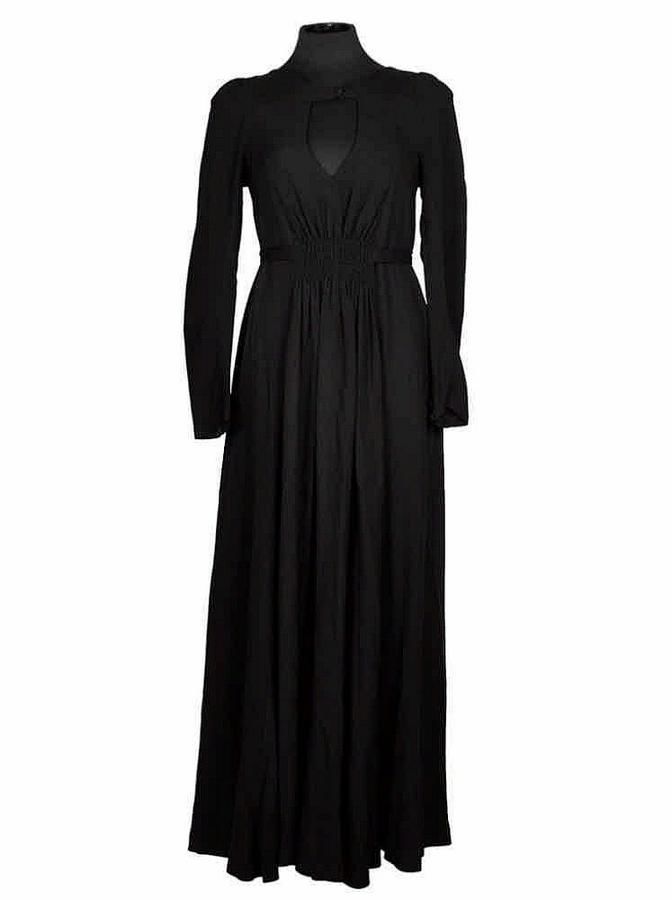 Ossie Clark Black Crepe Dress with Sash Belt and Open Back - Clothing ...