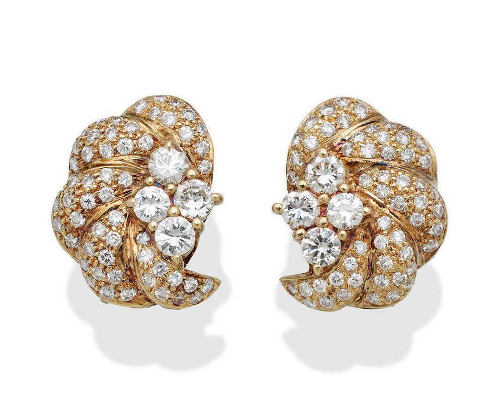 Gold and Diamond Spray Earrings Earrings Jewellery