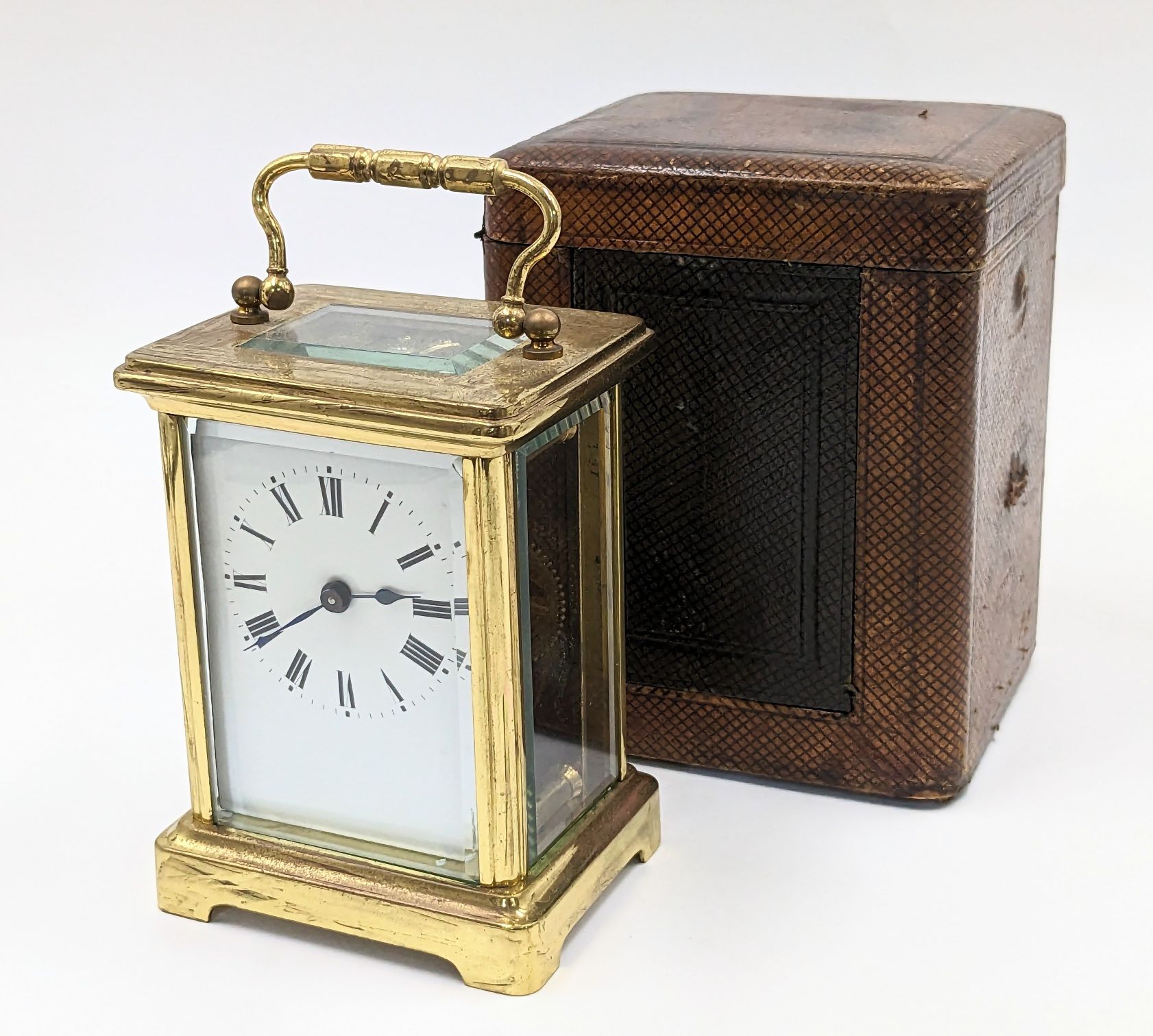 French Antique Carriage Clock with Original Leather Case - Clocks ...