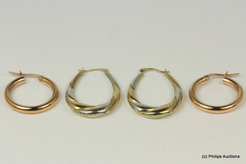Gold Hoop Earrings Rose & TwoTone Designs Earrings Jewellery