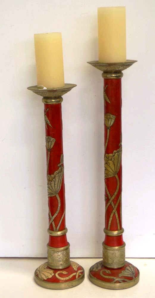 59cm Red Candlesticks Decorative Statement Pieces Candelabra