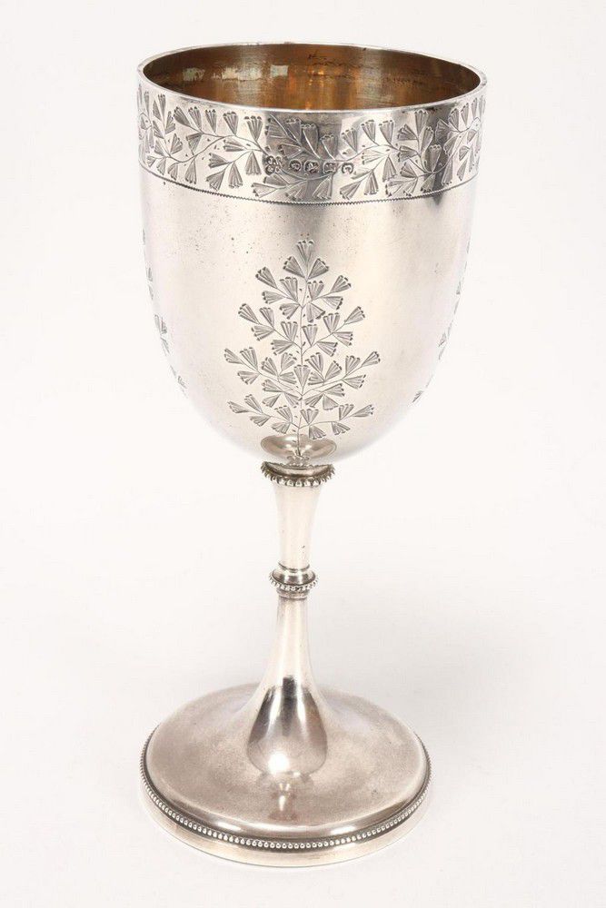 Victorian Sterling Silver Goblet with Foliate Decoration - Mugs, Cups ...