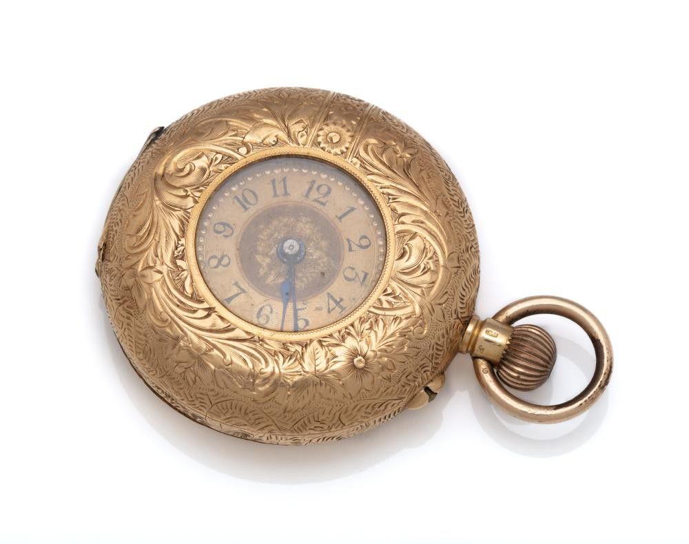 18ct Gold Lady's Half Hunter Pocket Watch - Watches - Pocket & Fob ...