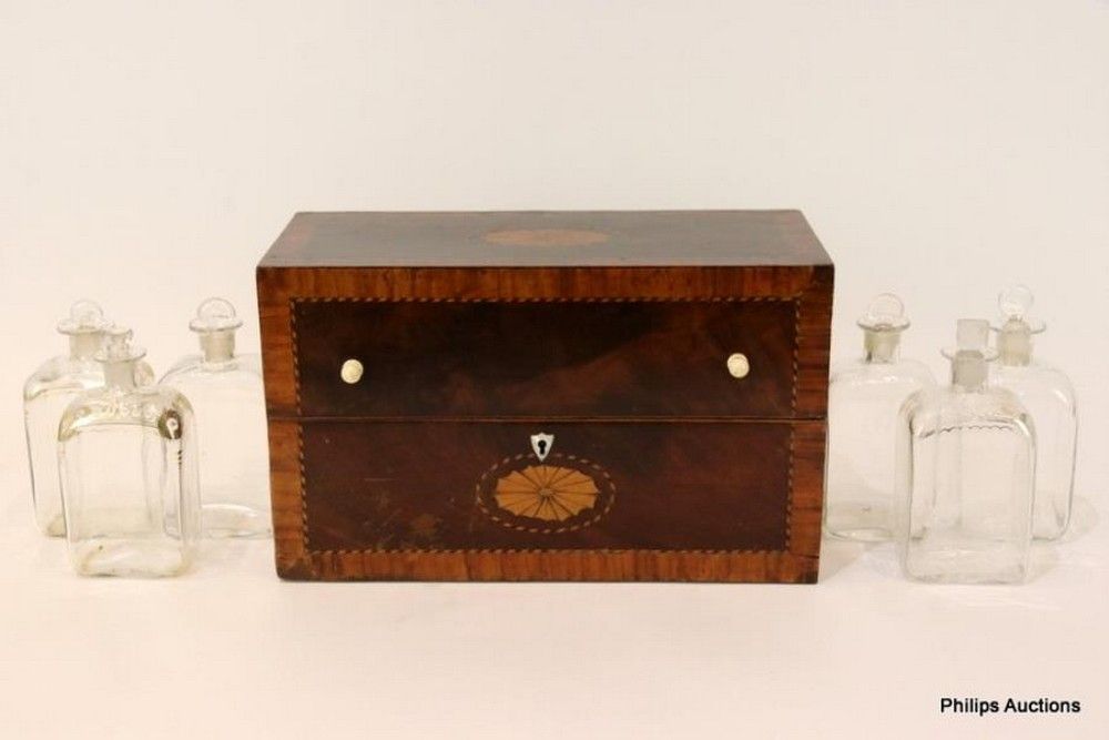 Decanting Box Georgian Mahogany Decanter Box with Six Decanters, 19th Century ...