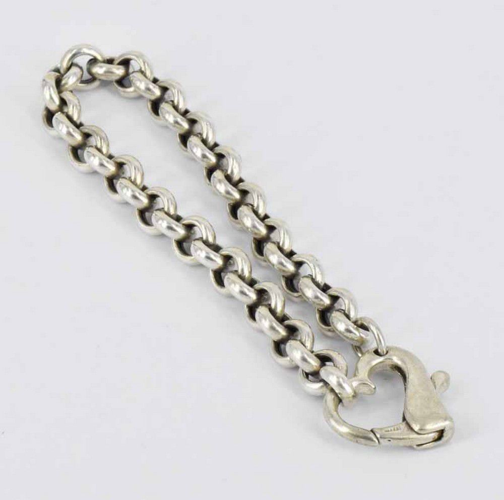 Italian Sterling Silver Heart Bracelet - 20.5g - Bracelets/Bangles ...