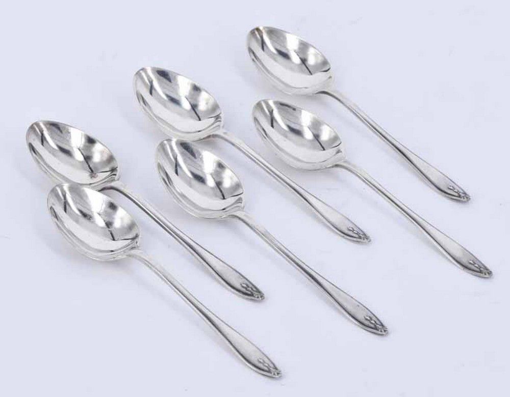 Six Sterling Silver Coffee Spoons Charles Wilkes