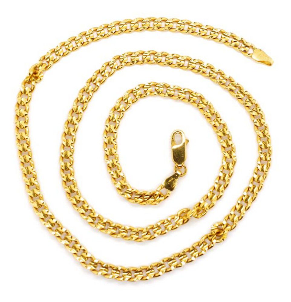 750 Italy 18ct Gold Curb Chain Necklace - 23g, 50cm - Necklace