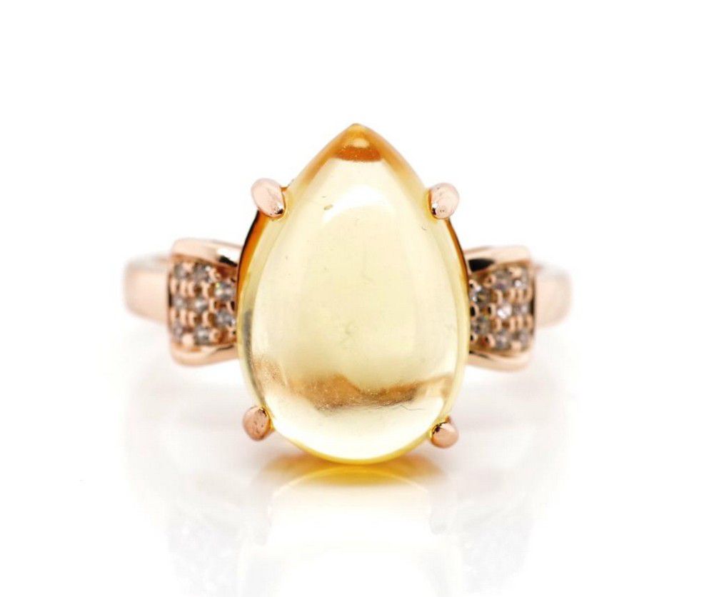 Adjustable Citrine Silver Gilt Ring - Size N+ - Rings - Jewellery