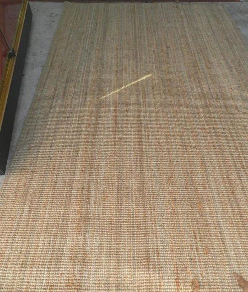 Pale Tan Jute Rug with Grey Accents (8 words) Rugs & Carpets