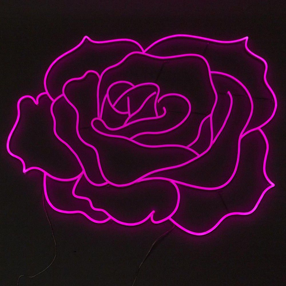 A rose bespoke LED flex neon on clear acrylic backing. Height… - Zother ...