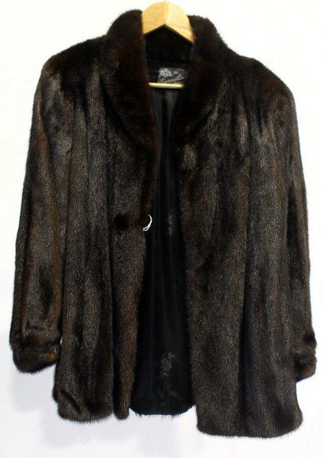 Cornelius Studio Mink Coat, Size 10-12, Black Silk Lining - Clothing ...