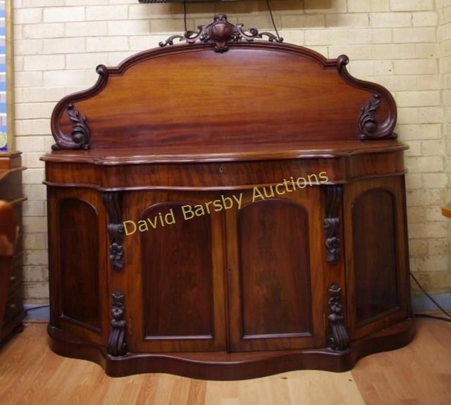 Victorian Mahogany Sideboard with Carved Back and Ample Storage ...