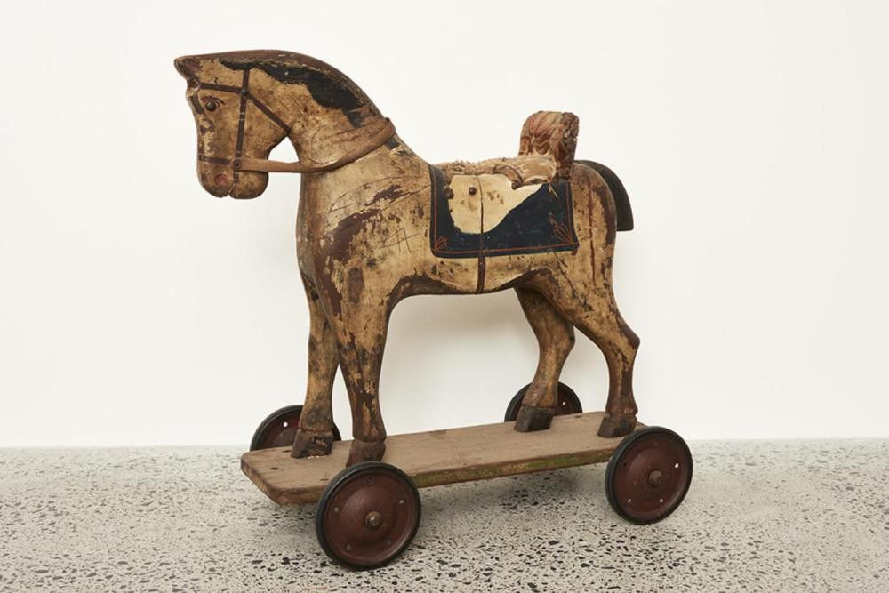 Handpainted Wooden Toy Horse with Velvet Saddle Zother Toys & Models