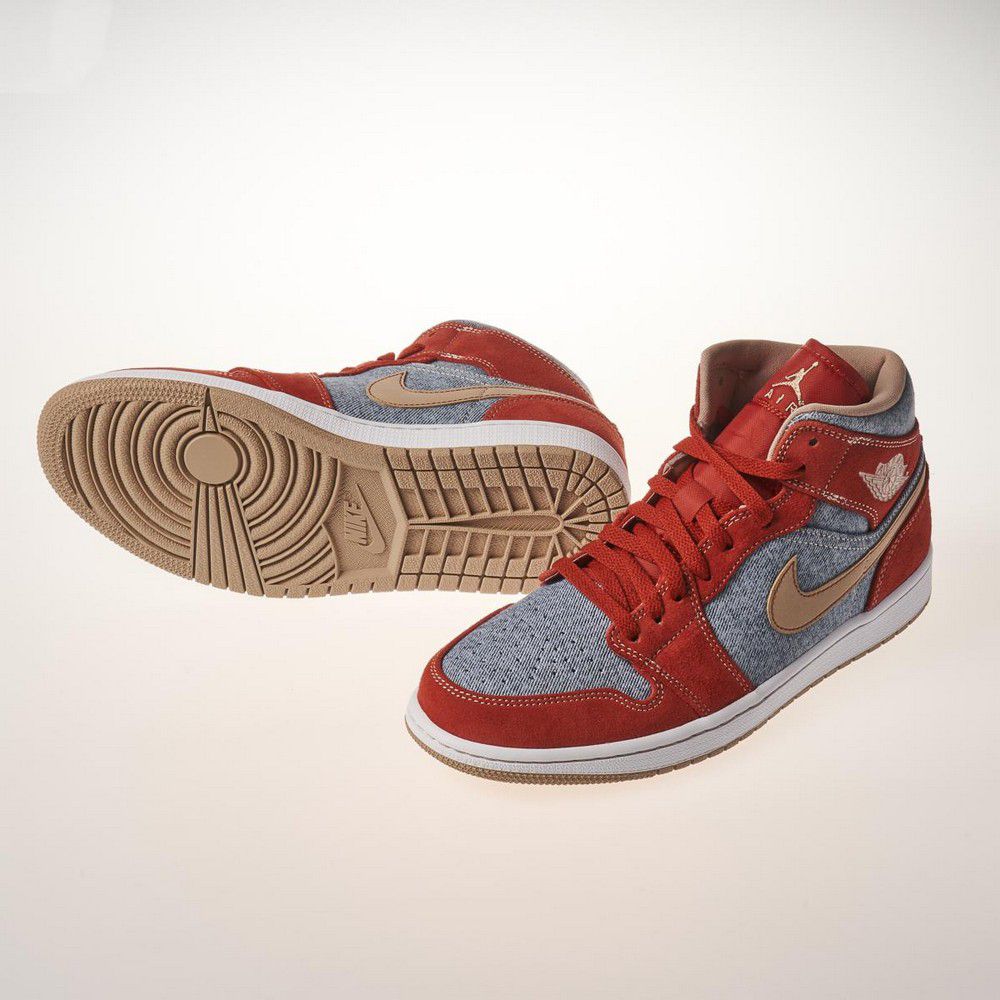 denim red jordan 1