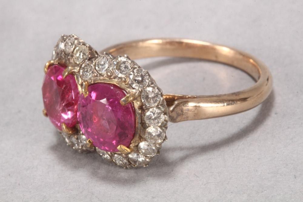 14ct Gold Pink Sapphire & Diamond Ring, Size Q - Rings - Jewellery