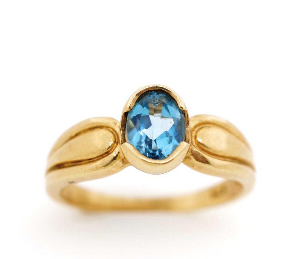 Topaz and Gold Ring, Size K - Rings - Jewellery