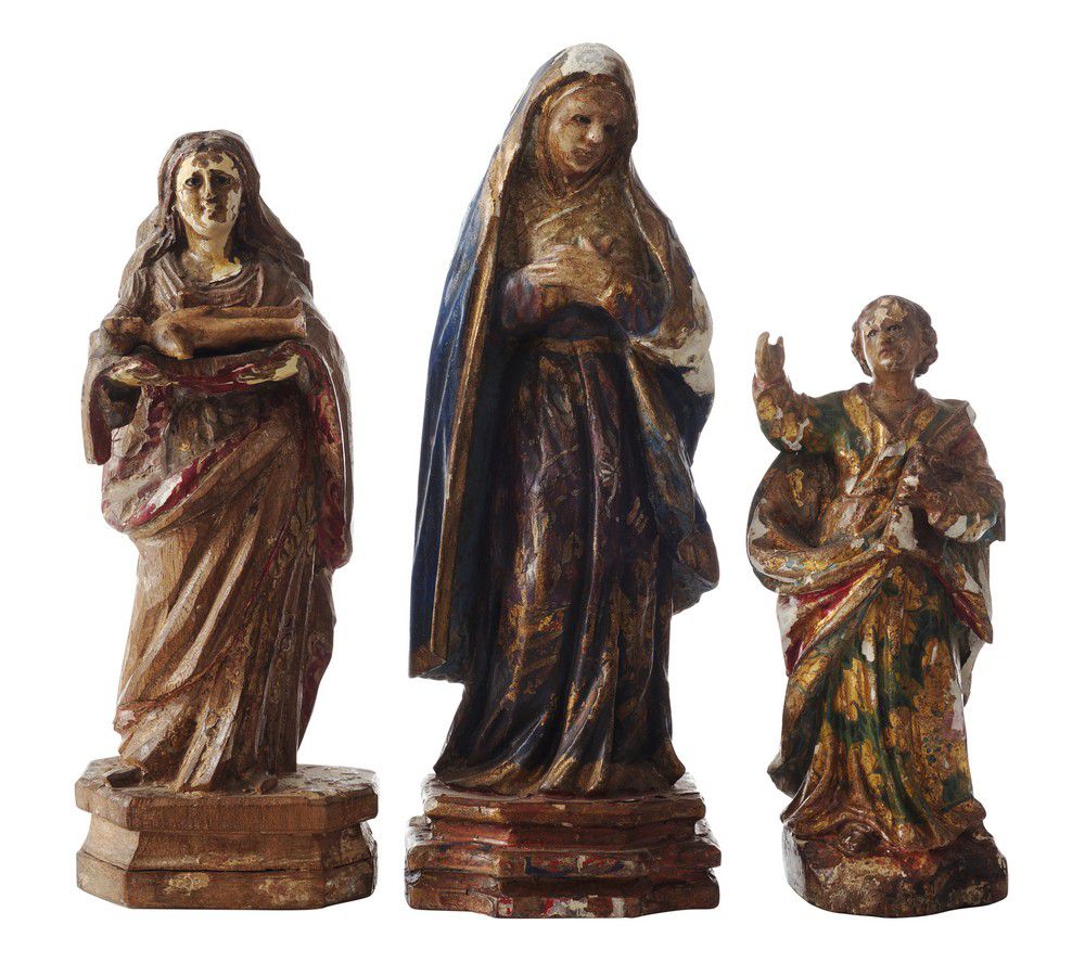 Three polychrome Santos figures, 18th century, comprising two ...