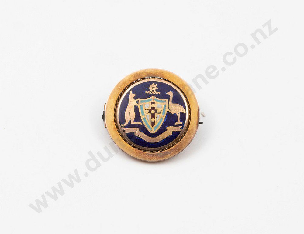 Enamel Australian Coat of Arms Brooch in 9ct Gold Brooches Jewellery