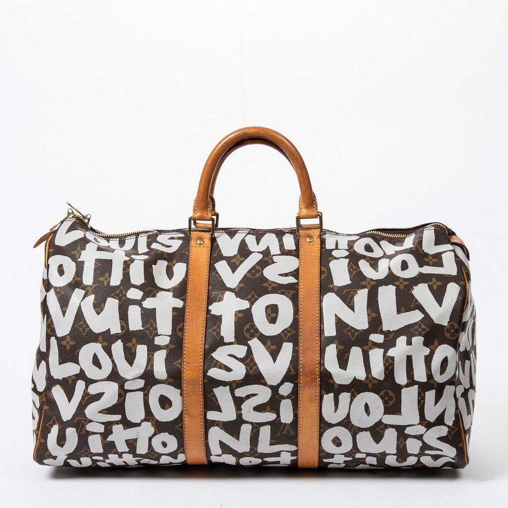 LOUIS VUITTON x Stephen Sprouse Monogram White Graffiti Keepall 50